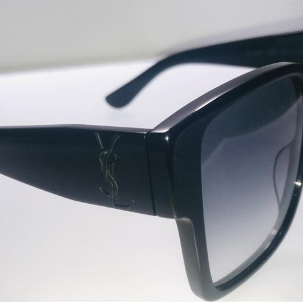 New Authentic SAINT LAURENT SL M9N 002 Black Sunglasses Gray Gradient Lenses.